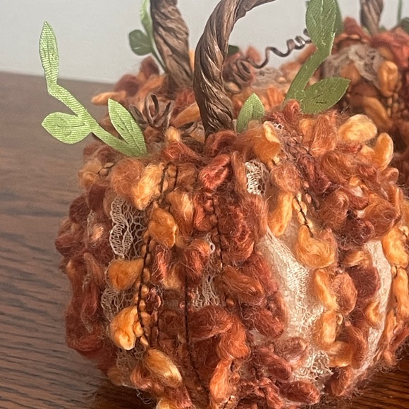 Rustic Yarn Lace Pumpkins Set of 4 - Picture 7 of 7